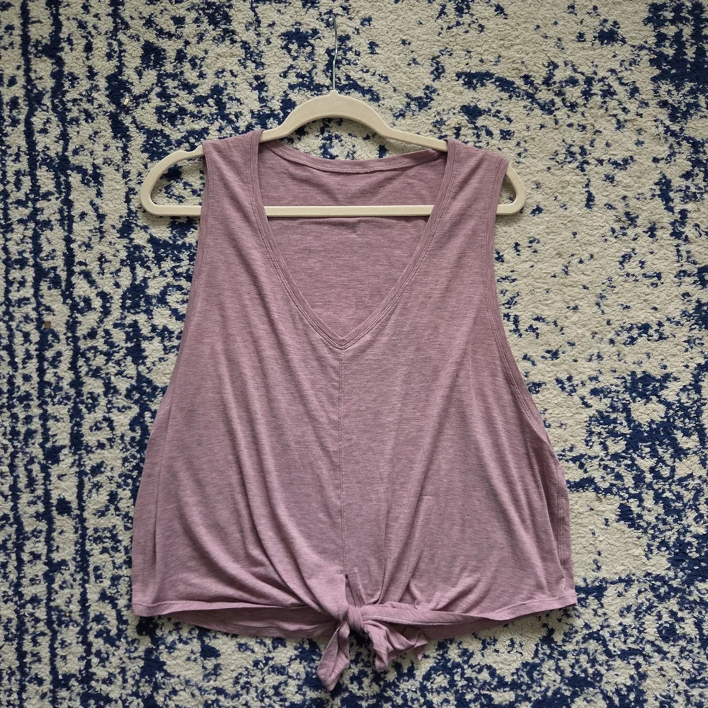 lululemon athletica Heathered Mauve Tie-Front V-Neck Tank - Picture 4 of 5